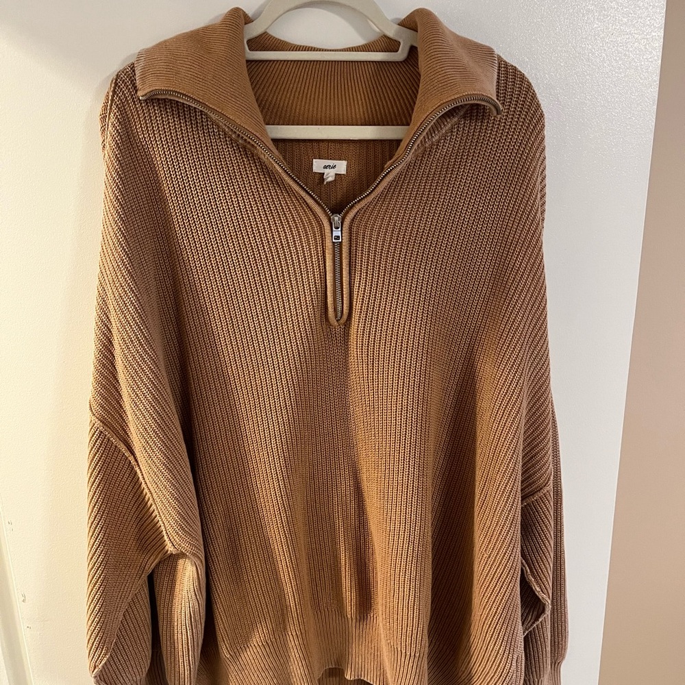 Aerie 2023 1/4 zip oversized sweater